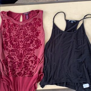Brandy Melville black tank and maroon onesie